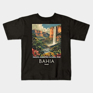 A Vintage Travel Illustration of Chapada Diamantina National Park - Bahia - Brazil Kids T-Shirt